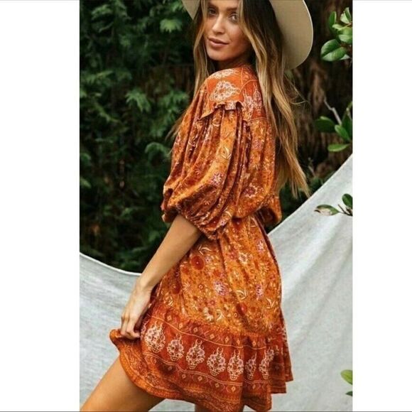 Floral Print Tunic Cotton Summer Dress - Picture 4 of 7